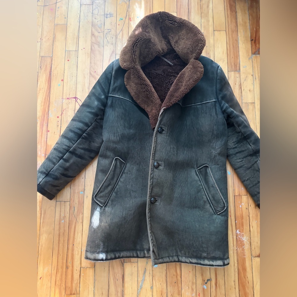 Vintage genuine sheepskin‎ Men's Shearling Coat